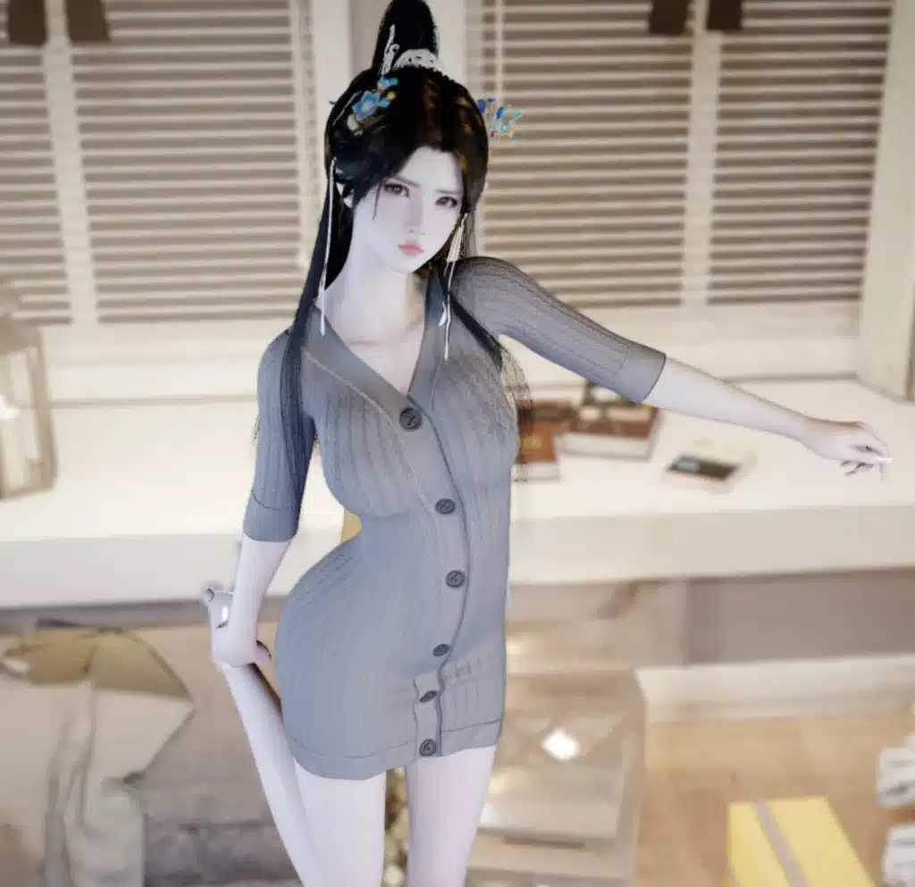 Yep.Button-up_Knit_Dress-林夕资源VAM