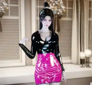 KKND.Lacquer_leather_two_tone_tight_mini_skirt-林夕资源VAM