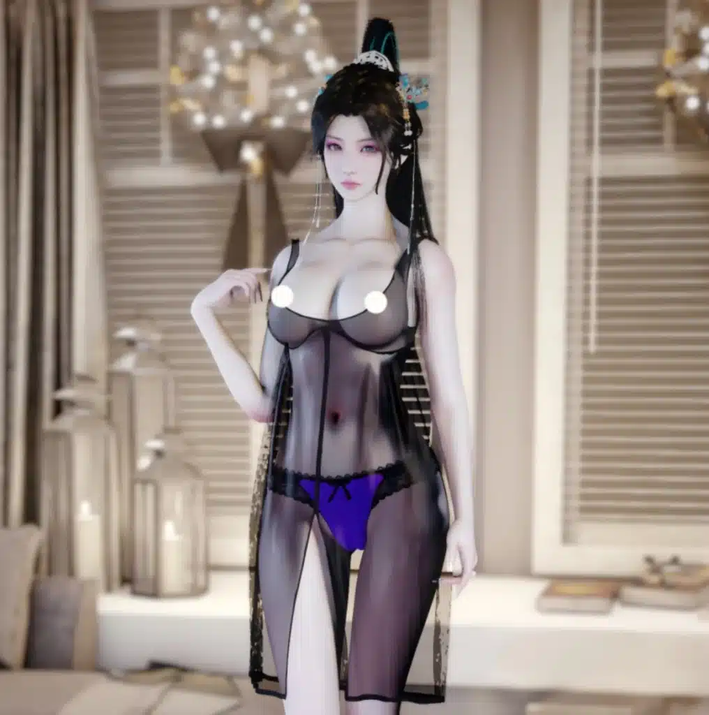 KKND.Silk_chiffon_semi_transparent_pajamas-林夕资源VAM